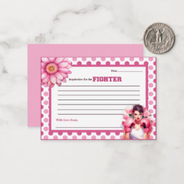 Cartão De Notas Aconselhamento sobre o Cancer da mama, cor-de-rosa