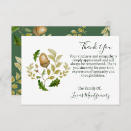 Cartão De Notas Acorn Oak Funeral Obrigado, Simpatia