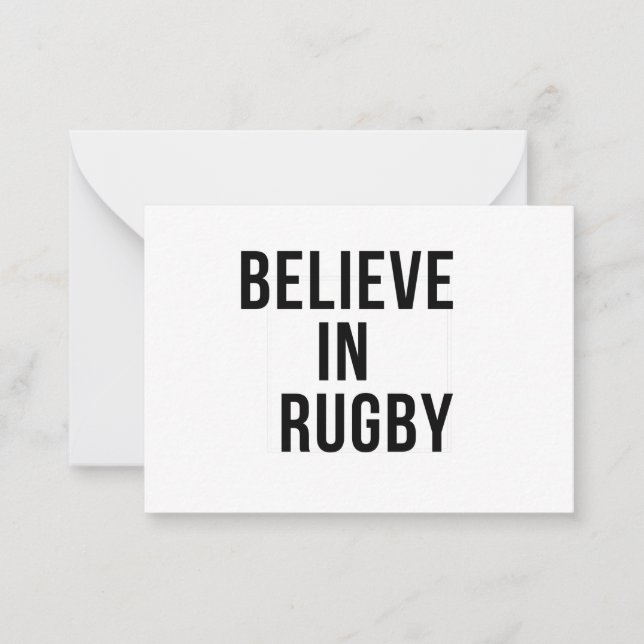 CARTÃO DE NOTAS ACREDITE EM RUGBY (Frente)