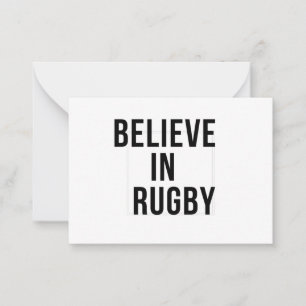 CARTÃO DE NOTAS ACREDITE EM RUGBY