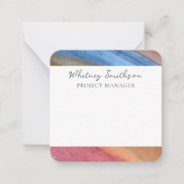 Cartão De Notas Adicionar nome Abstrato simples castanho e aquarel