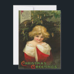 Cartão De Notas Adorável Menina Vitoriana Vintage Natal<br><div class="desc">Por favor,  visite minha loja para mais belos itens vintage!</div>