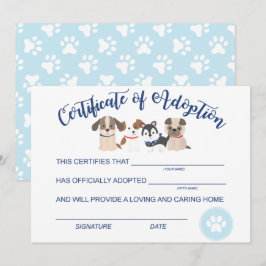 Cartão De Notas Adotar um Certificado de Aprovação de Aniversário 