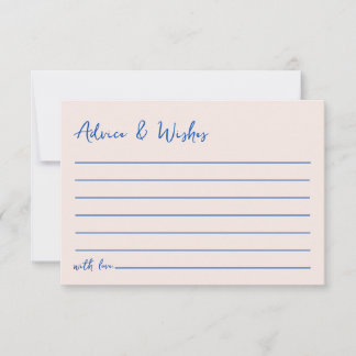 Cartão De Notas Advice & Wishes Blu Hand Drawn Bridal Shower