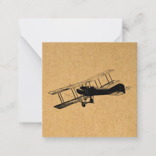 Cartão De Notas Aeronave Antiquada Avião Vintage Avie Aeronave Art