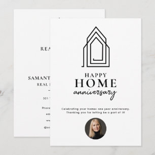 Cartão De Notas Agente Imobiliário Feliz Aniversário Doméstico Mod