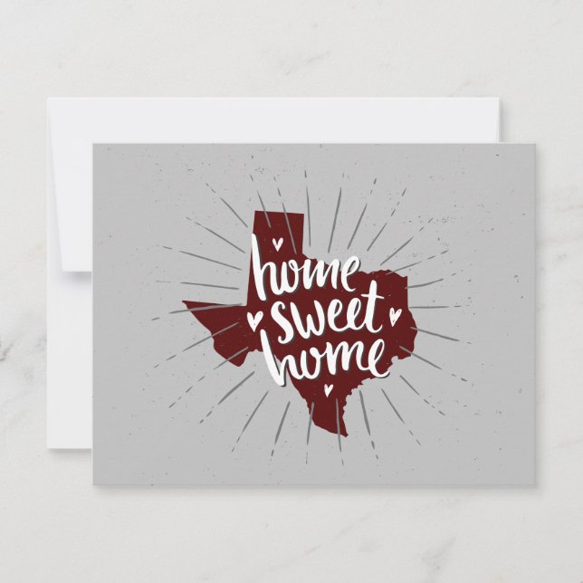 Cartão De Notas Aggie Maroon Home Sweet Home - Texas (Frente)