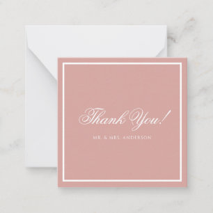 Cartão De Notas Agradecimento de Casamento Formal Dusty Rose & Bra