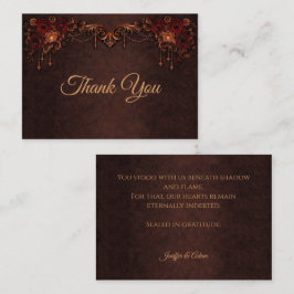 Cartão De Notas Agradecimento de casamento gótico floral elegante