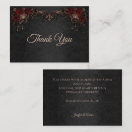 Cartão De Notas Agradecimento de casamento gótico floral elegante