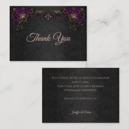 Cartão De Notas Agradecimento de casamento gótico floral elegante
