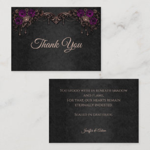 Cartão De Notas Agradecimento de casamento gótico floral elegante