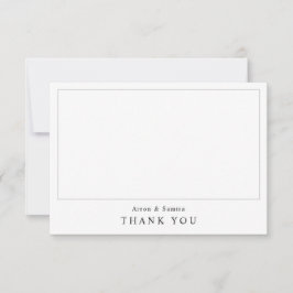 Cartão De Notas Agradecimento de Foto de Casamento Simples Moderno