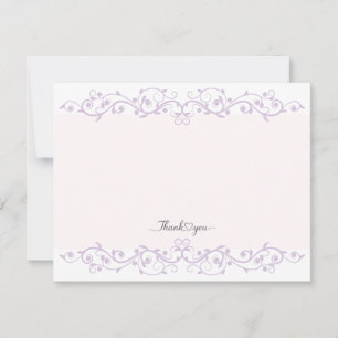 Cartão De Notas Agradecimento Floral Roxo Elegante