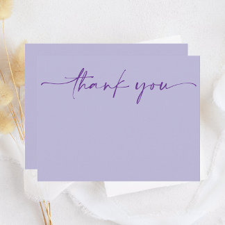 Cartão De Notas Agradecimento Moderno Roxo Clássico Simples