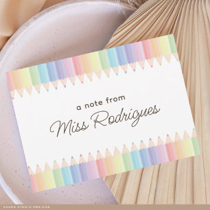 Cartão De Notas Agradecimento Personalizado ao Professor Pastel Ar