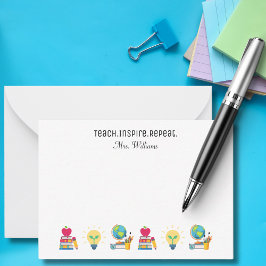 Cartão De Notas Agradecimento Personalizado para Professores - Ens