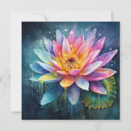 Cartão De Notas Água Colorida Lily Watercolor Design