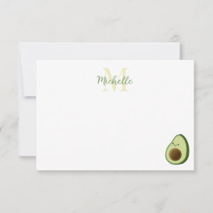 Cartão De Notas Aguacate de desenho animado fofo personalizado com