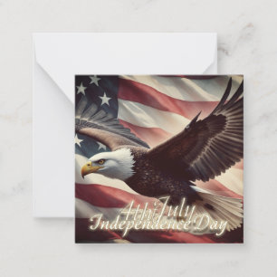 Cartão De Notas Águia de 4 de Julho com Bandeira Americana