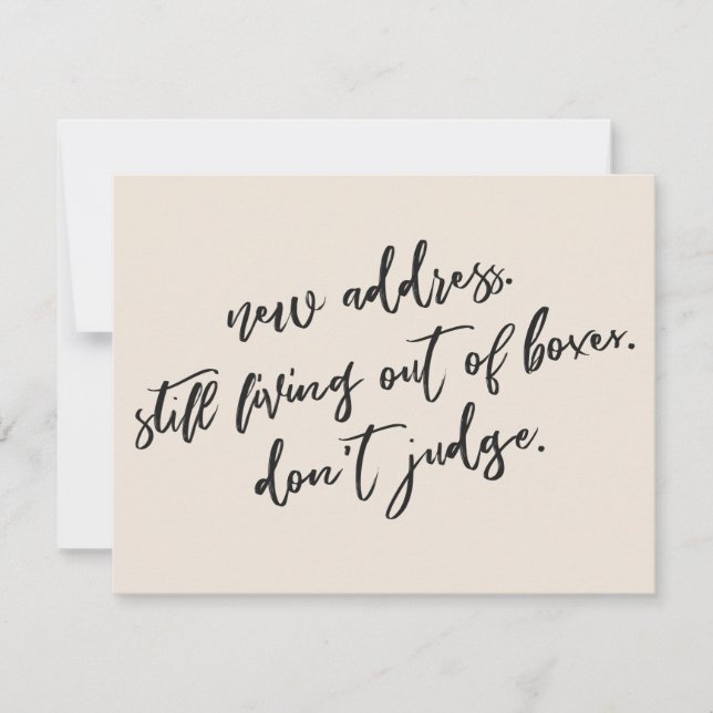 Cartão De Notas Ainda vivendo fora das caixas Não julgue Cream (Frente)