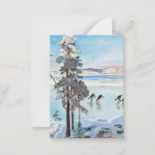 Cartão De Notas Akseli Gallen-Kallela - Patinadores perto de Kalel