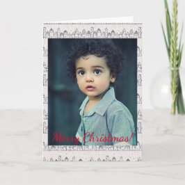 Cartão De Notas Aldeia da Página de Coloração de Natal na Foto da 