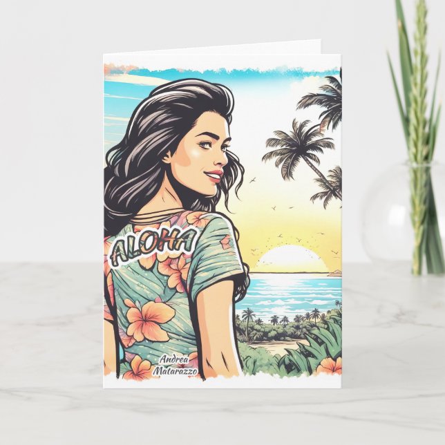 Cartão De Notas Aloha Girl (Frente)