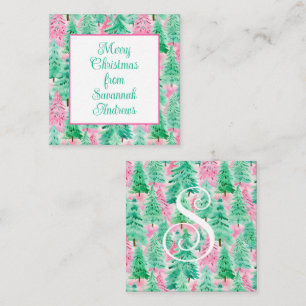 Cartão De Notas Alojamento de Palm Beach Christmas Pink & Green Tr
