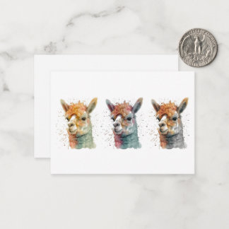 Cartão De Notas Alpacas de Aquarela Whimsical