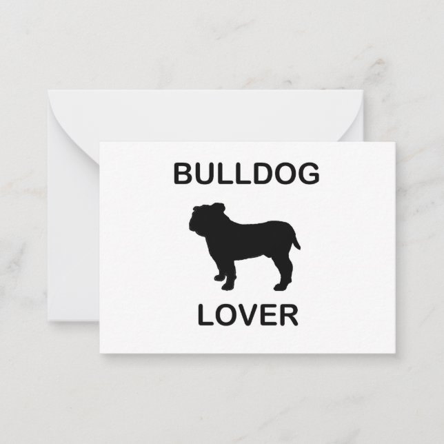 Cartão De Notas amante de buldogue (Frente)