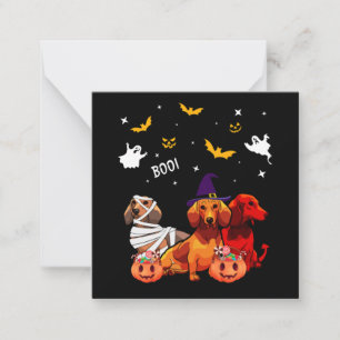 Cartão De Notas Amante de Dachshund no Halloween