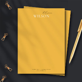 Cartão De Notas Amarelo de mostarda de mostarda com script minimal