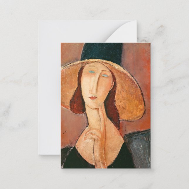Cartão De Notas Amedeo Modigliani - Jeanne Hebuterne em Grande Cha (Frente)