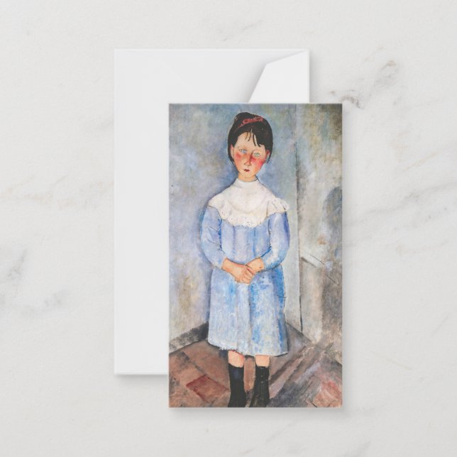 Cartão De Notas Amedeo Modigliani - Menina de Azul (Frente)