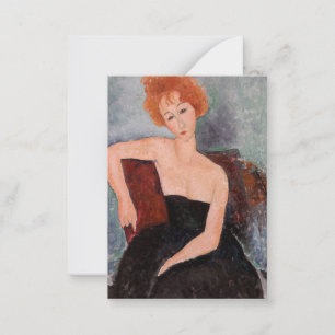 Cartão De Notas Amedeo Modigliani - Vestido da Noite Ruiva
