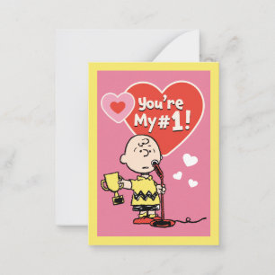 Cartão De Notas Amendoins   Charlie Brown Você é o Meu #1!