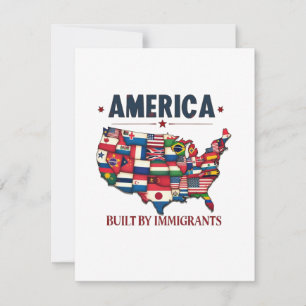 Cartão De Notas América construída por imigrantes patrióticos amer