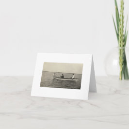 Cartão De Notas Amigos Antigos de Barco em Foto Real Antiga