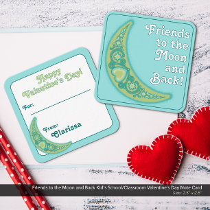 Cartão De Notas Amigos do Dia de os namorados escolar do Moon Kid