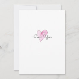 Cartão De Notas Amo-Te Artisan Pink Watercolor Padrão Coração