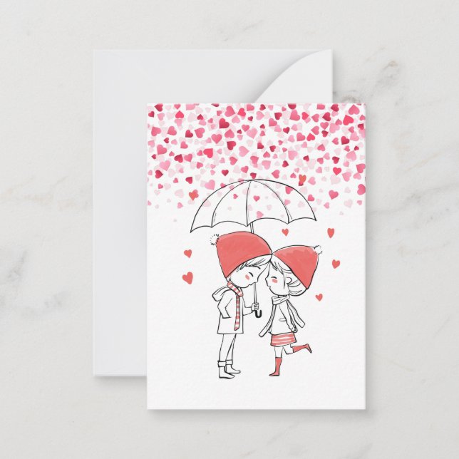 Cartão De Notas Amor Chuva (Frente)