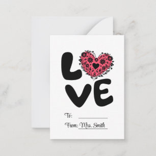 Cartão De Notas AMOR - Crianças FOFAS Dia dos Namorados Personaliz