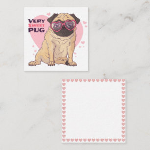 Cartão De Notas Amor de Pug