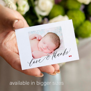 Cartão De Notas Amor e agradecimento foto personalizada baby showe