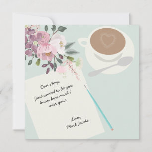 Cartão De Notas Amor floral moderno Mensagem personalizada de nota