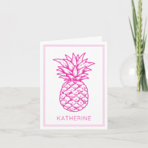 Cartão De Notas Ananás Tropical de Pré-Pinhel Personalizado
