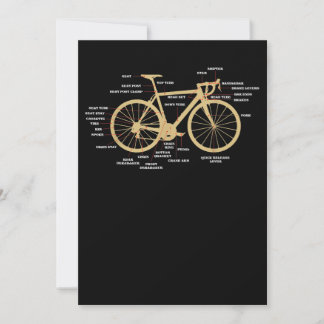 Cartão De Notas Anatomia de ciclismo de bicicleta Peças de bicicle