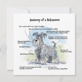 Cartão De Notas Anatomia de um Notecard Engraçado Schnauzer