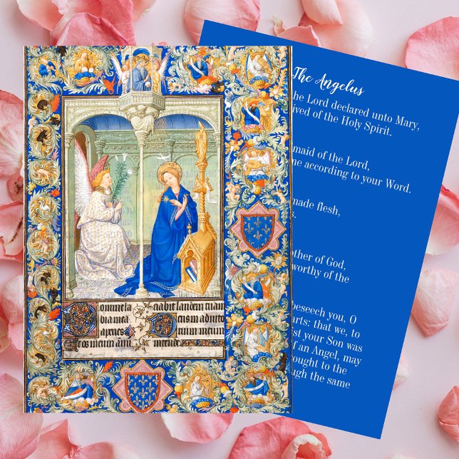 Cartão De Notas Angelus Virgin Mary Anunciou Oração Católica (The Angelus Blessed Virgin Mary Archangel Gabriel the Annunciation Feast Catholic Prayer Card)